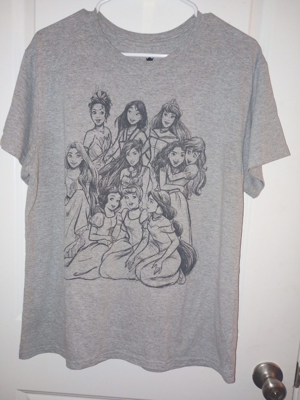 Disney Gray Princess Sketch Short Sleeve Tee